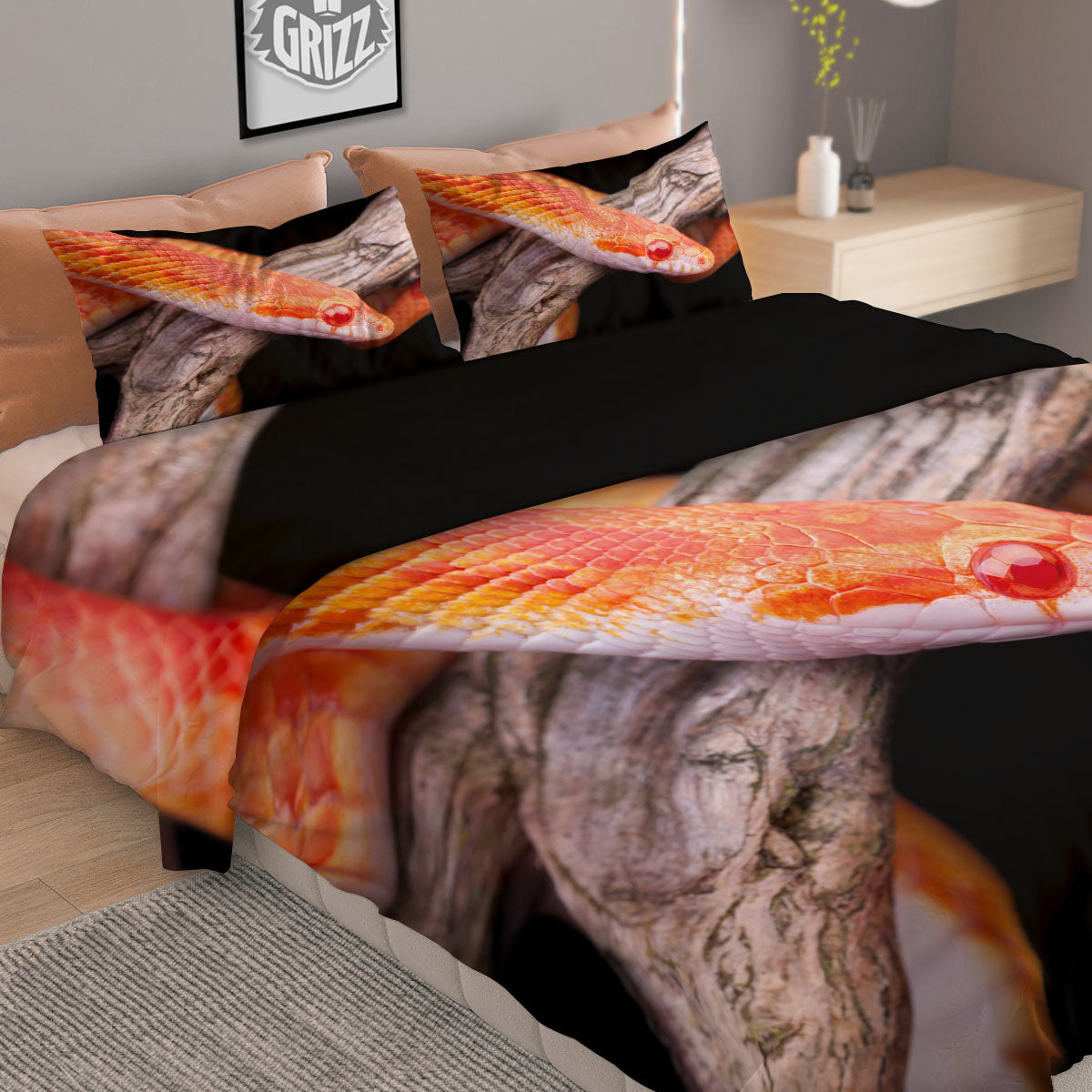 Corn Snake Amel Motley Print Duvet Cover Bedding Set