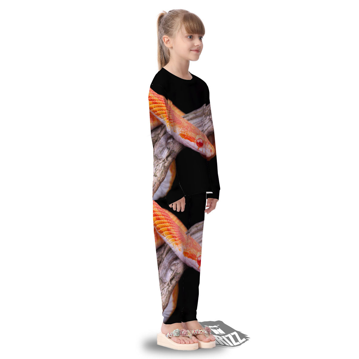 Corn Snake Amel Motley Print Kid's Pajamas-grizzshop