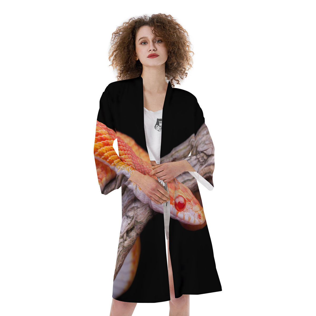 Corn Snake Amel Motley Print Kimono-grizzshop