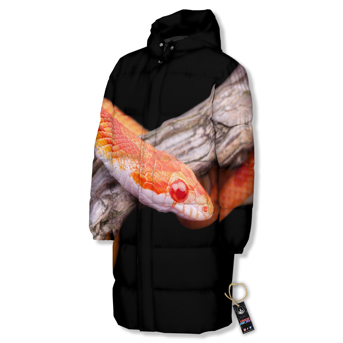 Corn Snake Amel Motley Print Long Down Jacket-grizzshop