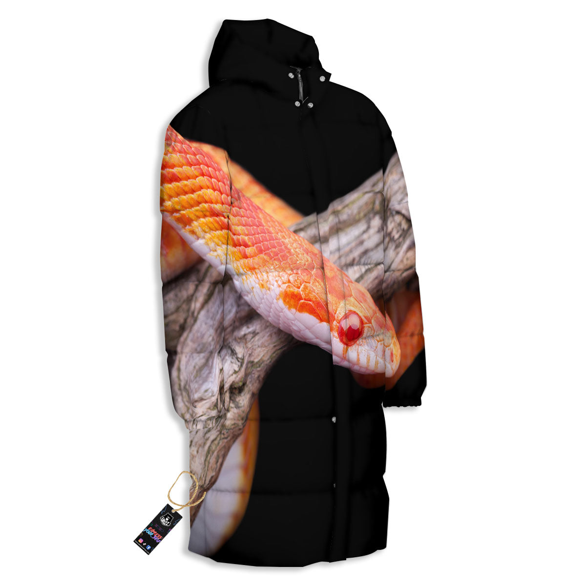 Corn Snake Amel Motley Print Long Down Jacket-grizzshop