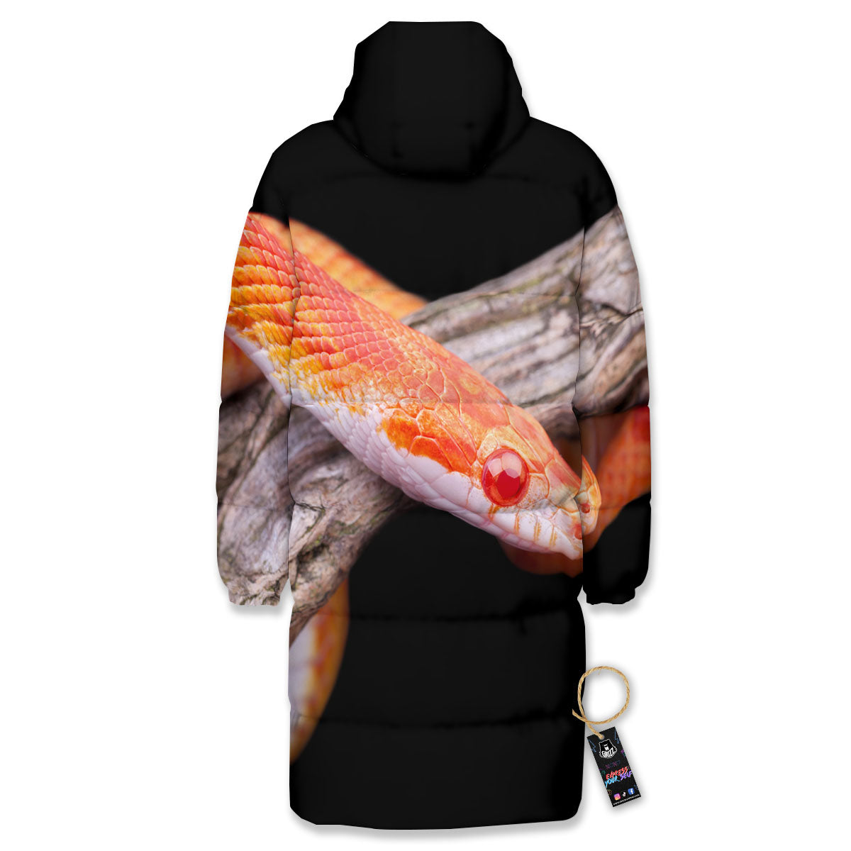 Corn Snake Amel Motley Print Long Down Jacket-grizzshop