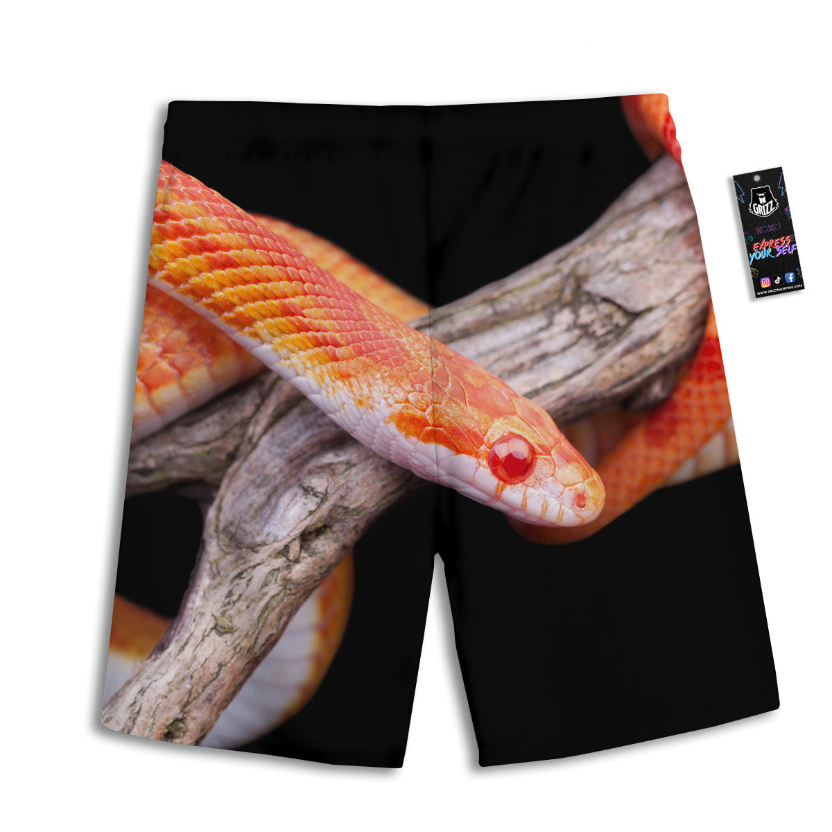 Corn Snake Amel Motley Print Men's Athletic Shorts