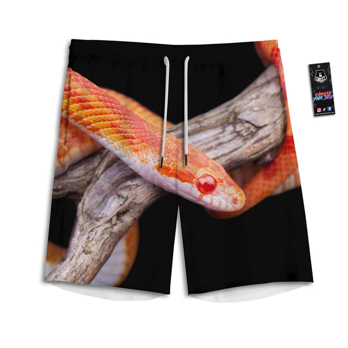 Corn Snake Amel Motley Print Men's Athletic Shorts