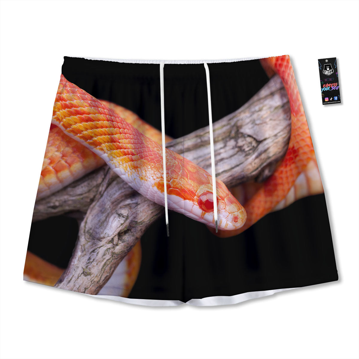 Emoji Graffiti Happy Print Pattern Mesh Shorts