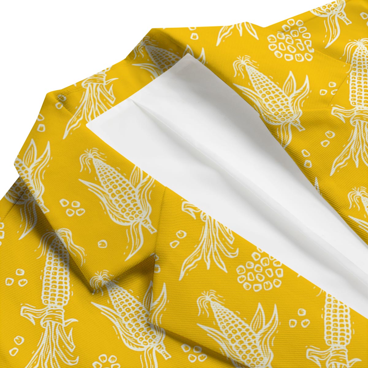 Corn Yellow Pattern Print Men's Blazer-grizzshop