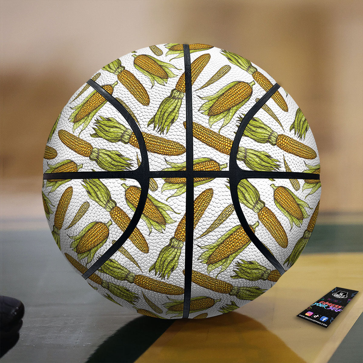 Corncob Hand-Drawn Print Pattern Basketball-grizzshop