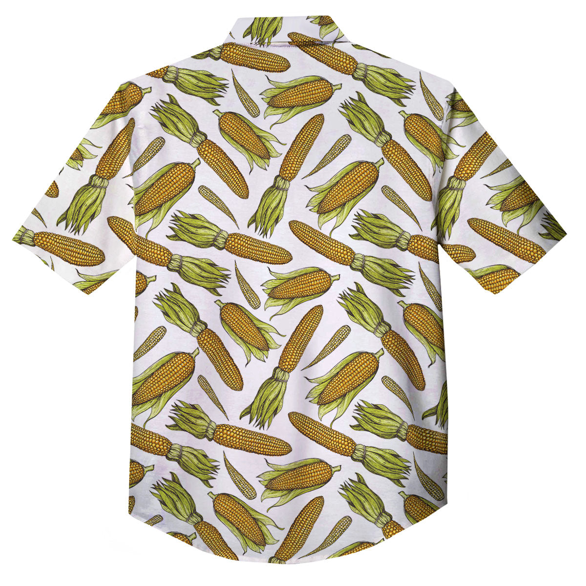 Corncob Hand-Drawn Print Pattern Button Up Shirt-grizzshop
