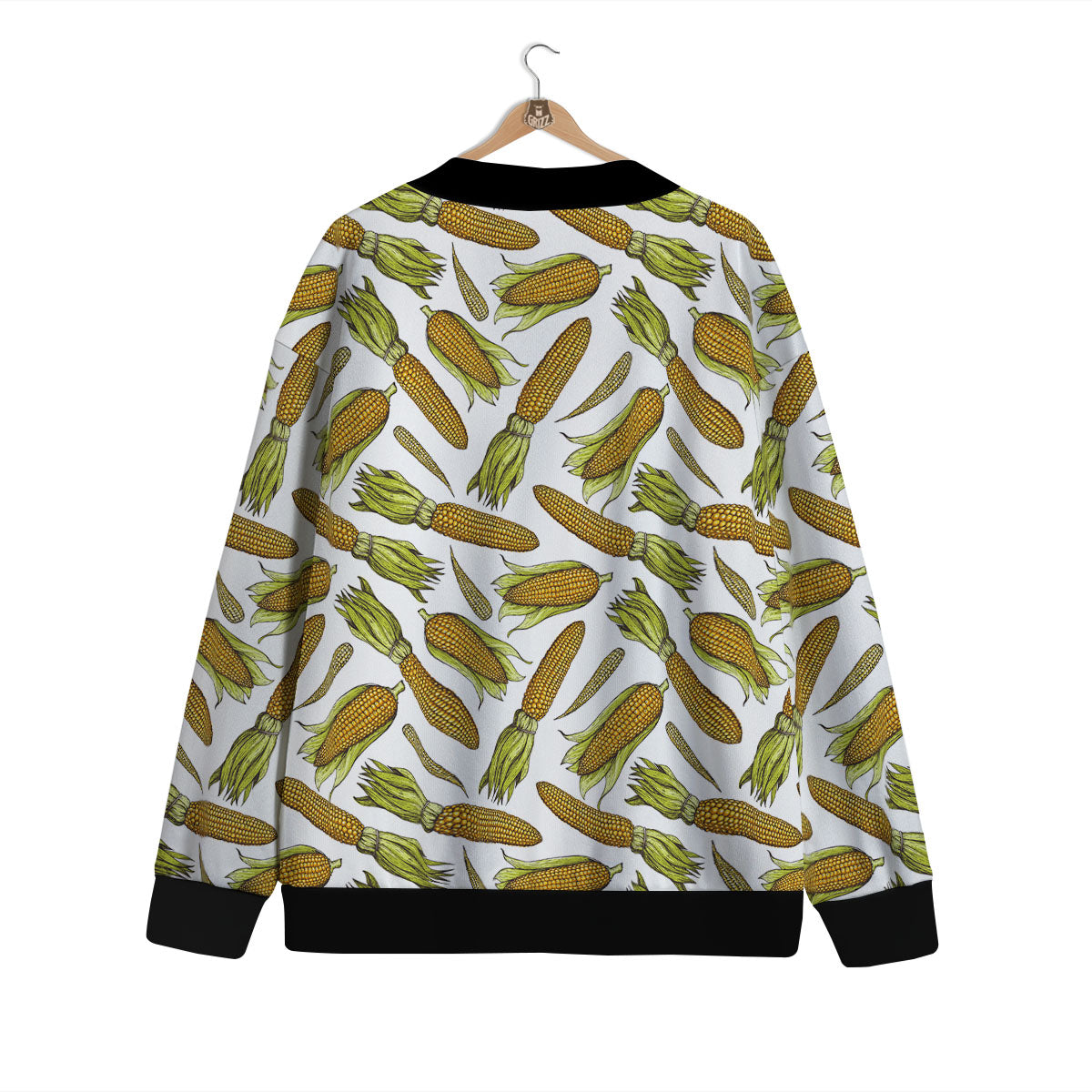 Corncob Hand-Drawn Print Pattern Cardigan-grizzshop