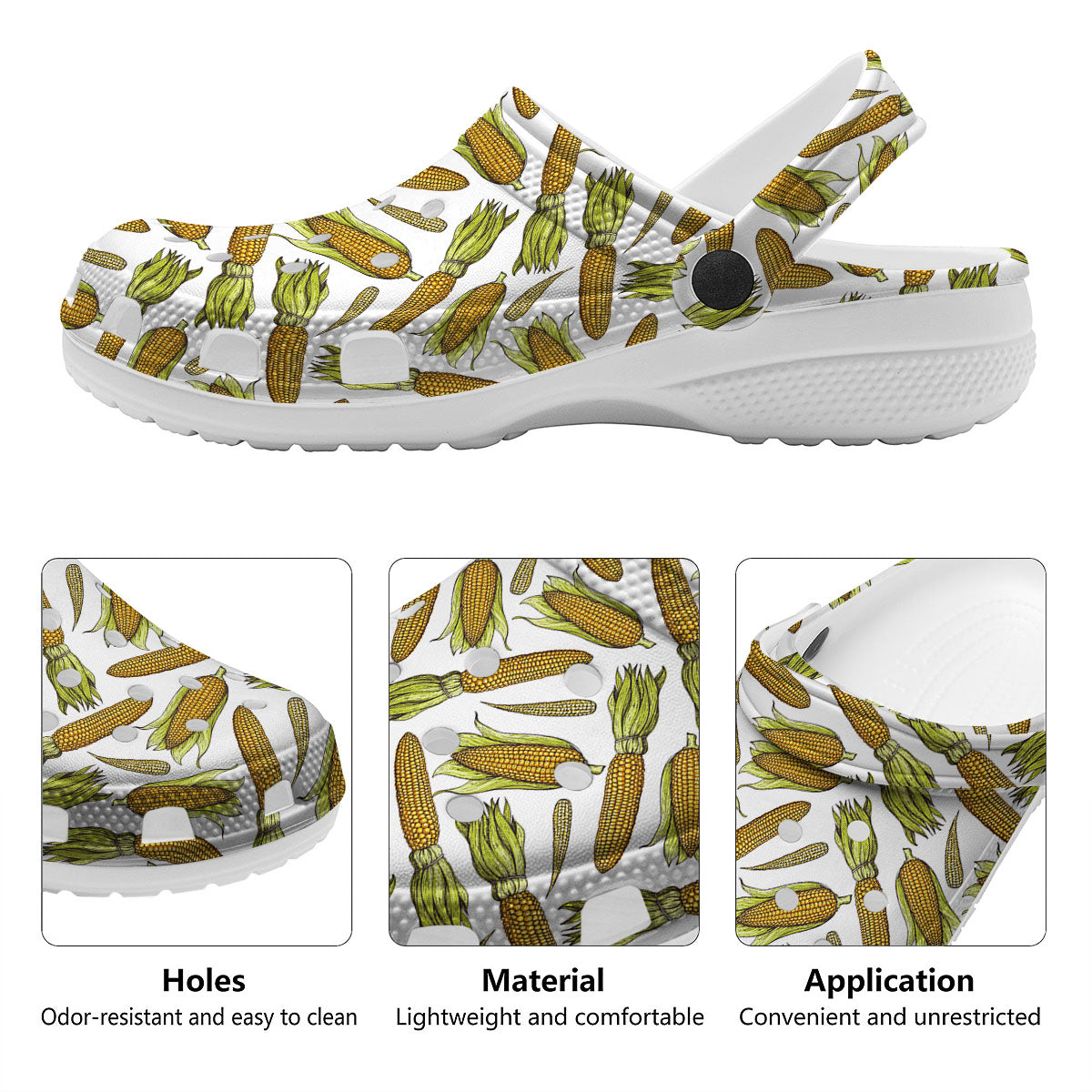 Corncob Hand-Drawn Print Pattern Clog-grizzshop