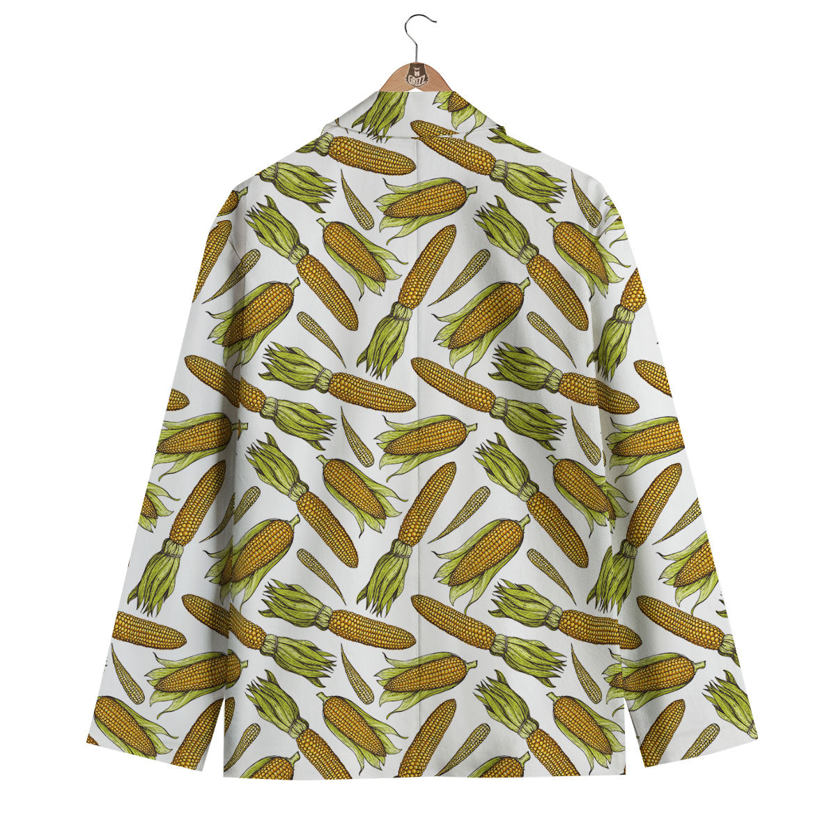 Corncob Hand-Drawn Print Pattern Men's Blazer-grizzshop