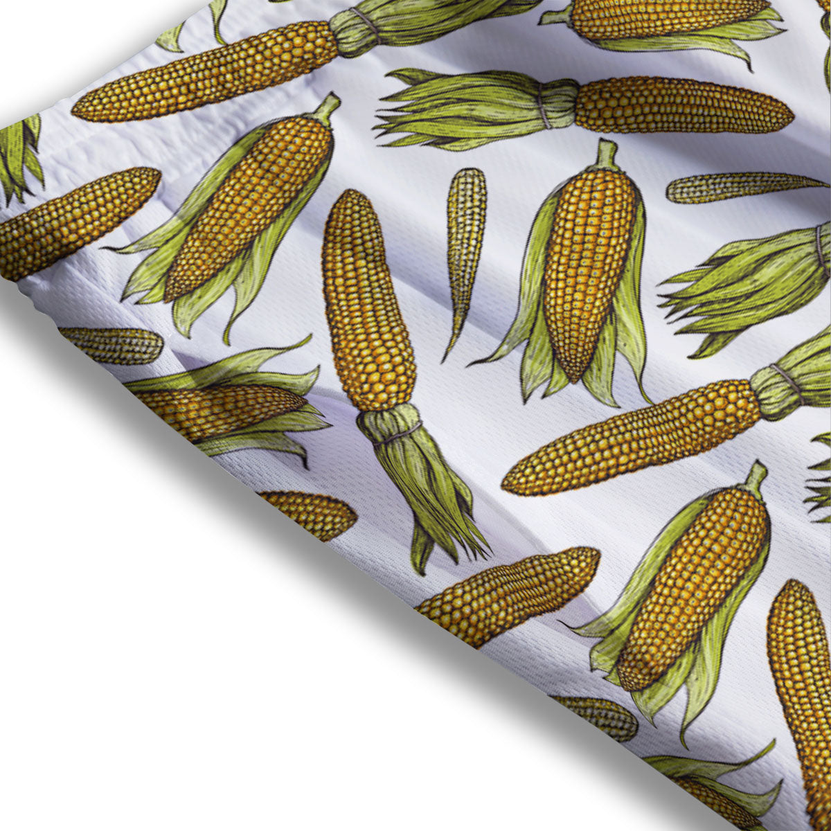 Corncob Hand-Drawn Print Pattern Mesh Shorts-grizzshop