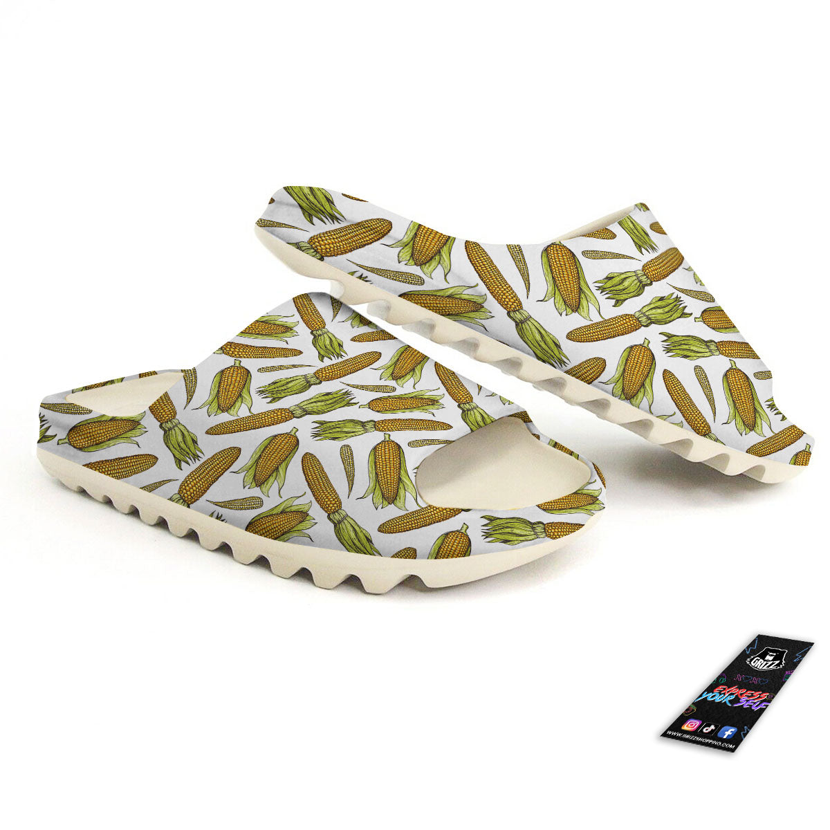 Corncob Hand-Drawn Print Pattern Sandals-grizzshop