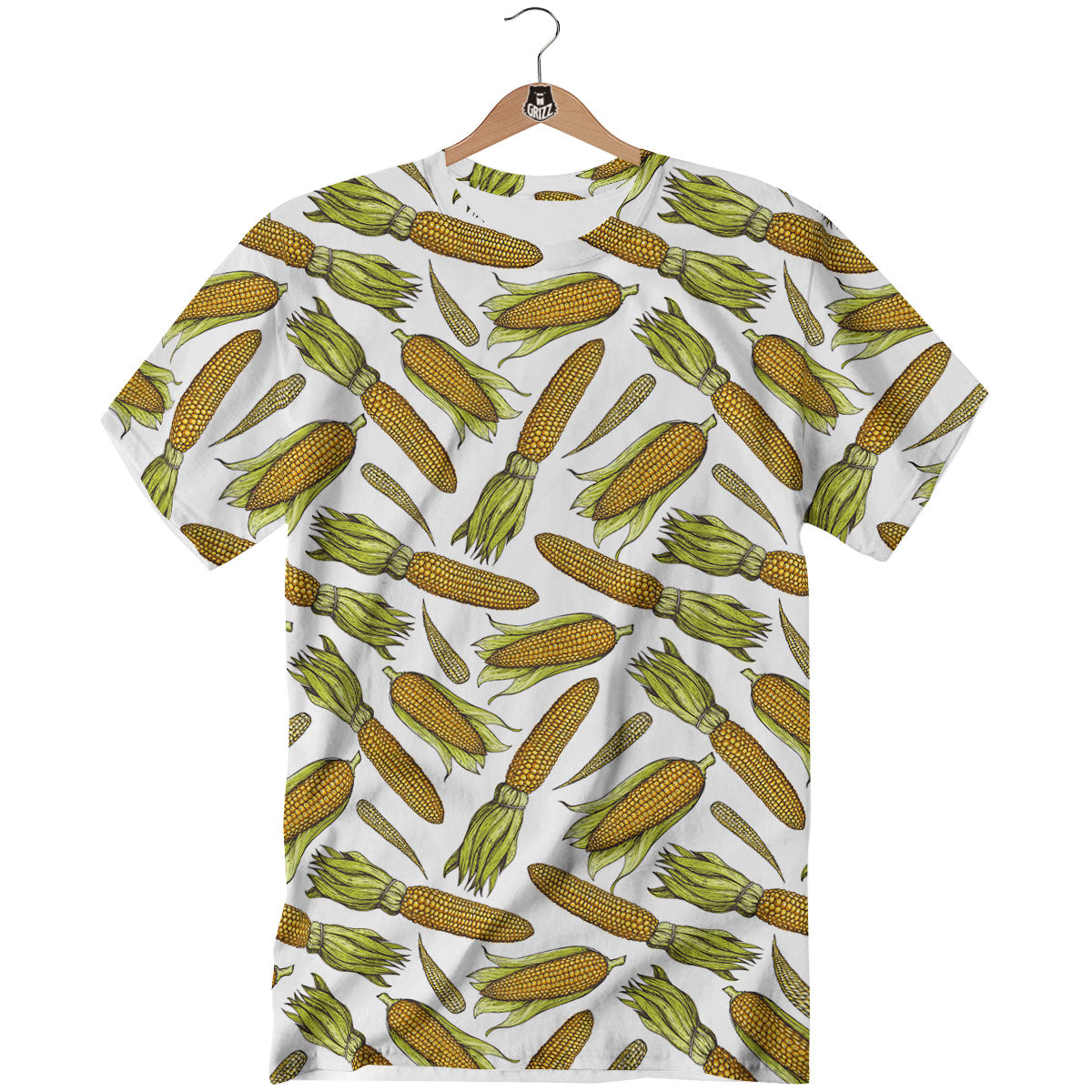 Corncob Hand-Drawn Print Pattern T-Shirt-grizzshop