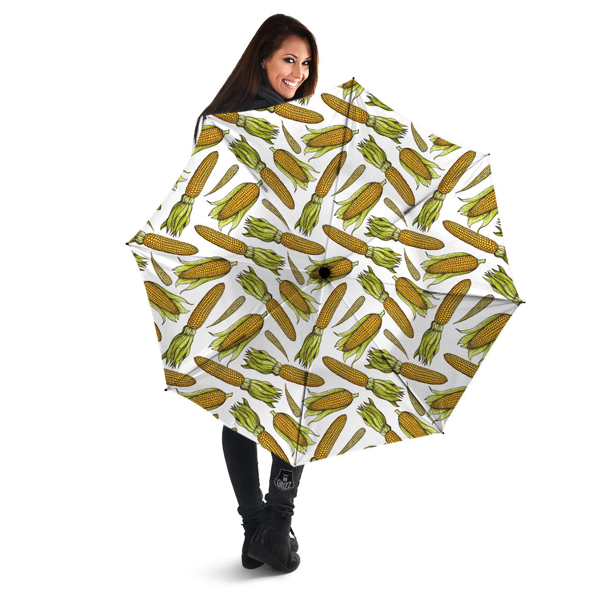 Corncob Hand-Drawn Print Pattern Umbrella-grizzshop