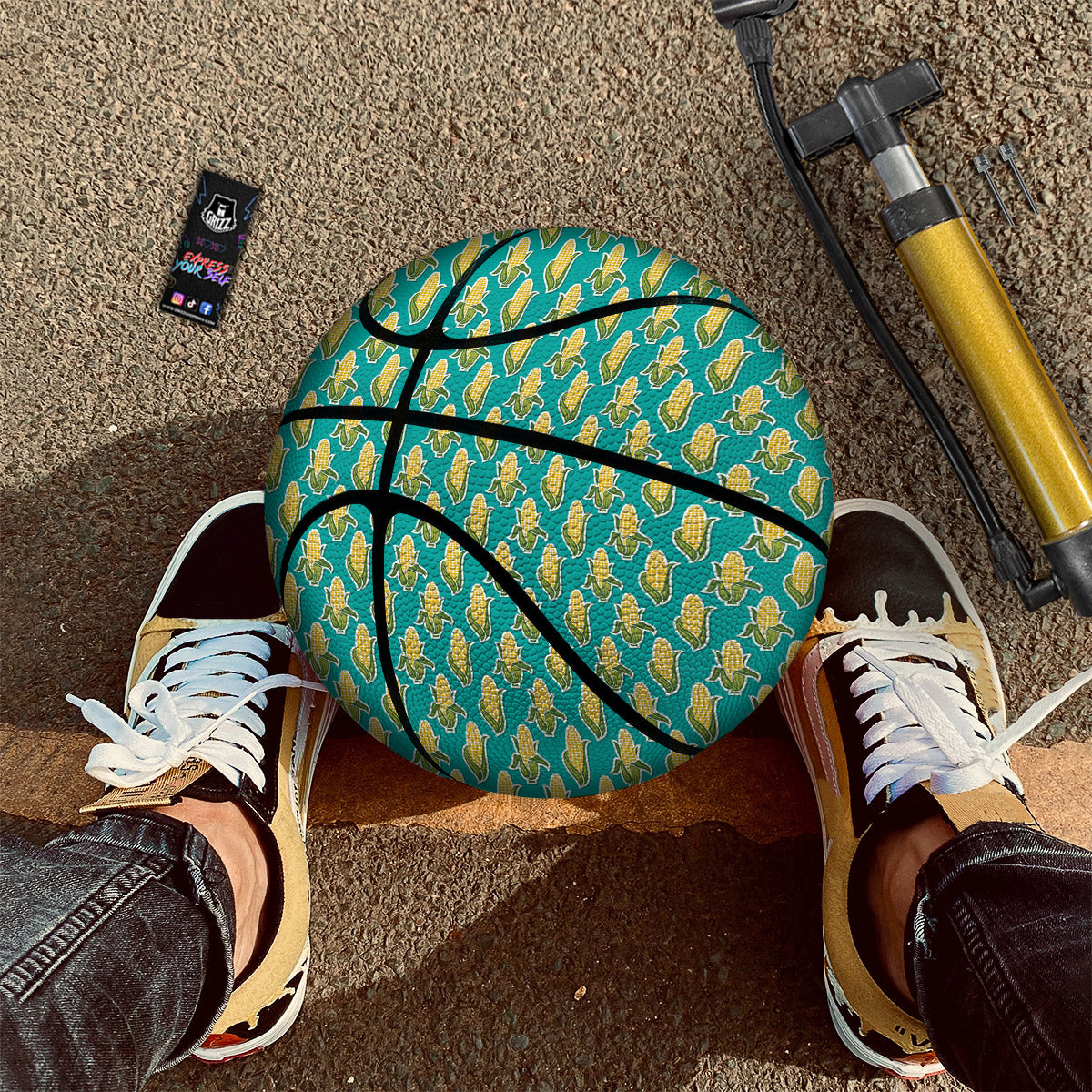 Corncob Print Pattern Basketball-grizzshop