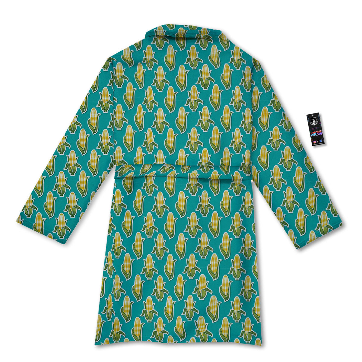 Corncob Print Pattern Bathrobe-grizzshop