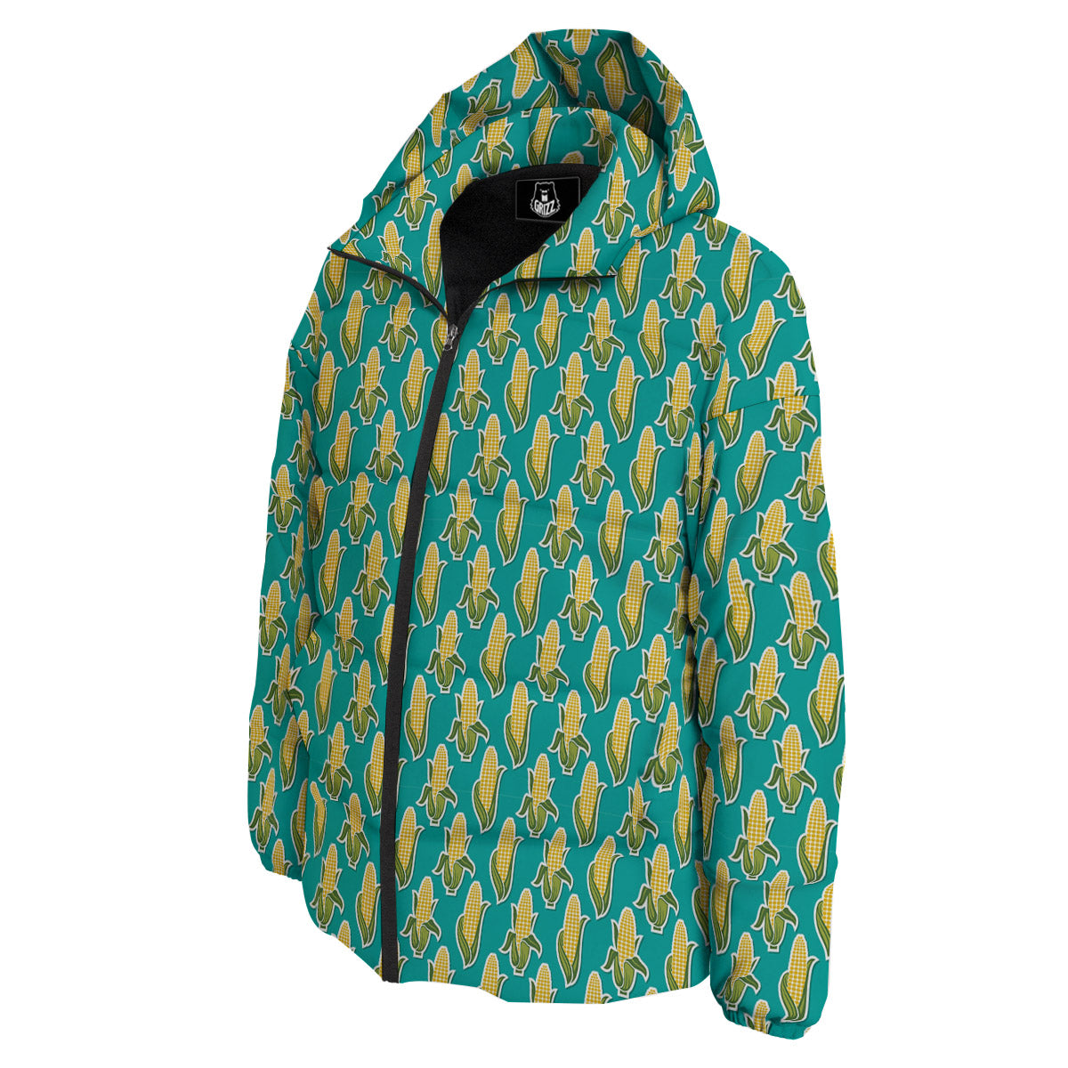 Corncob Print Pattern Down Jacket-grizzshop