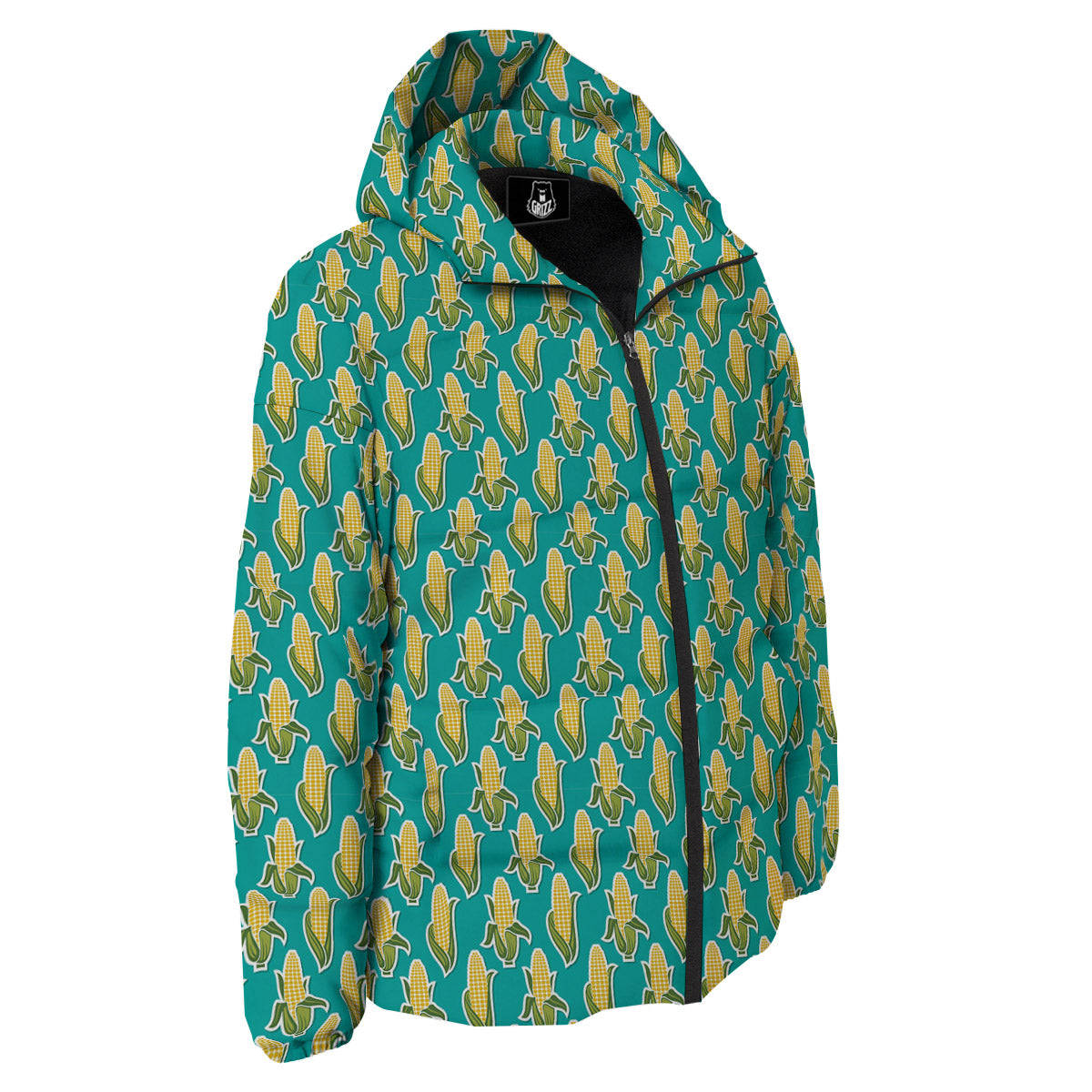 Corncob Print Pattern Down Jacket-grizzshop