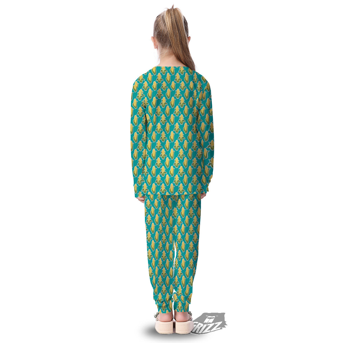 Corncob Print Pattern Kid's Pajamas-grizzshop