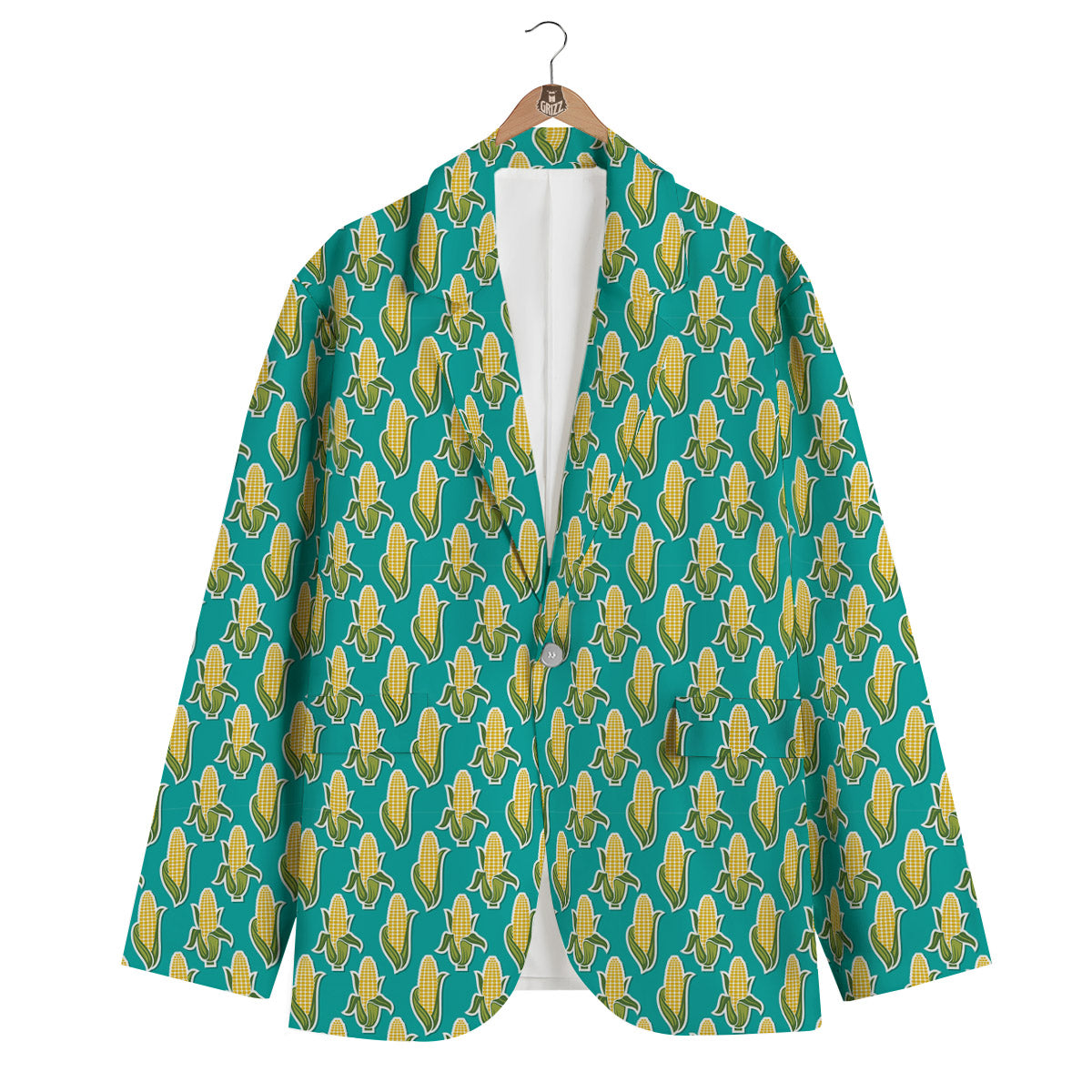 Corncob Print Pattern Men's Blazer-grizzshop