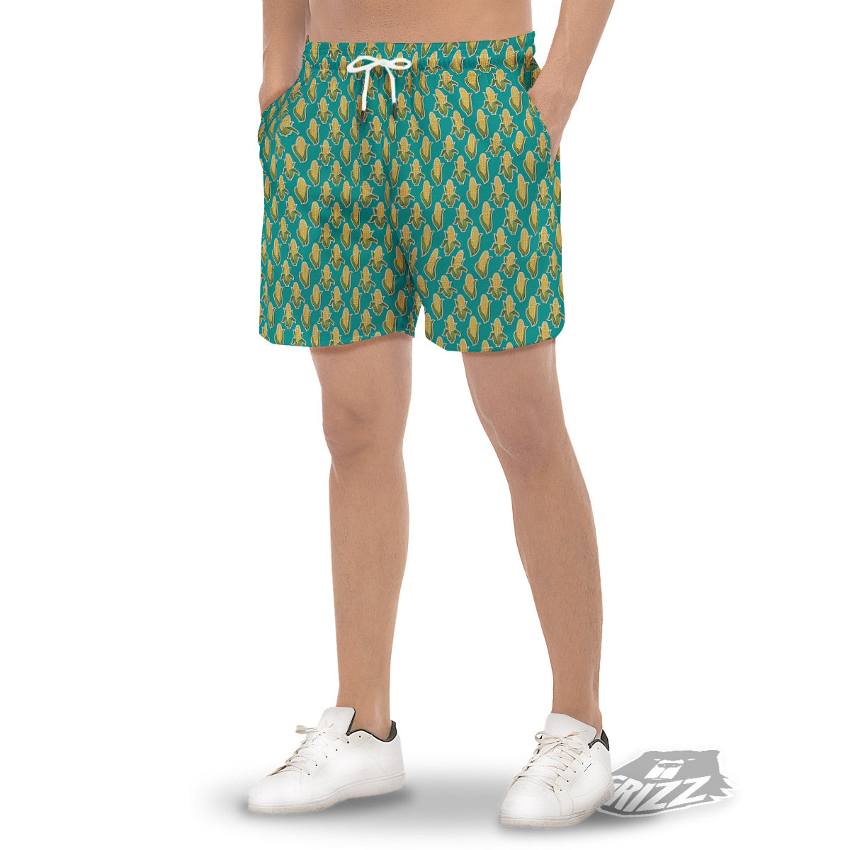 Corncob Print Pattern Men's Gym Shorts-grizzshop