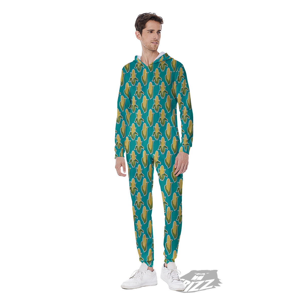 Corncob Print Pattern Men's Jumpsuit-grizzshop