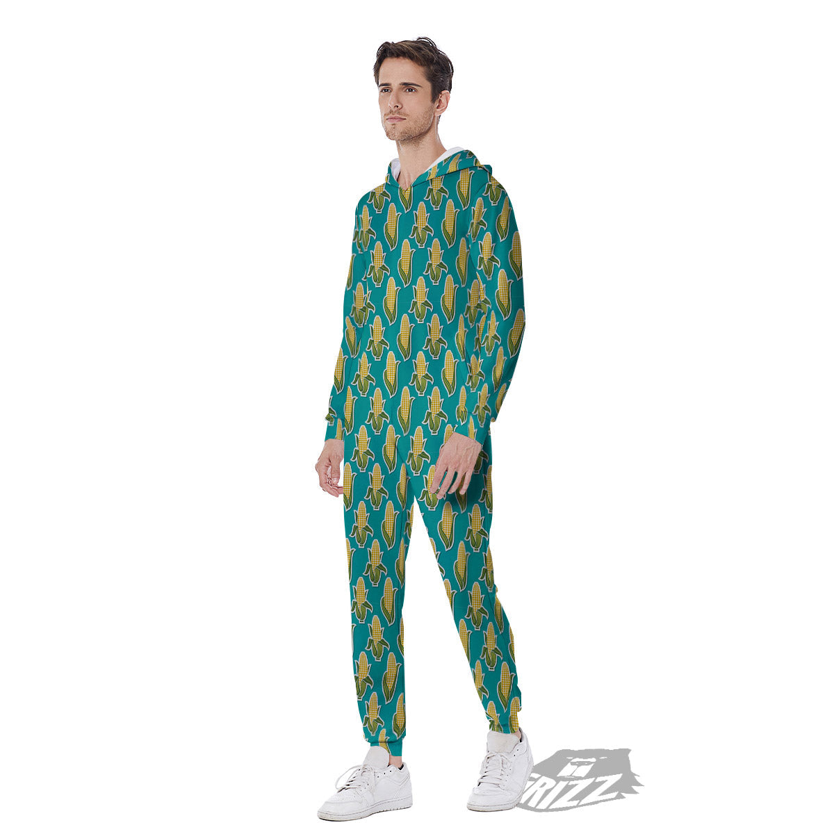Corncob Print Pattern Men's Jumpsuit-grizzshop