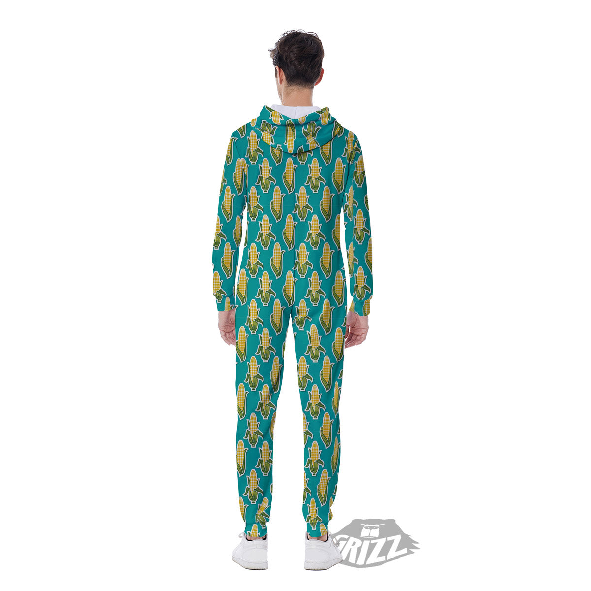 Corncob Print Pattern Men's Jumpsuit-grizzshop