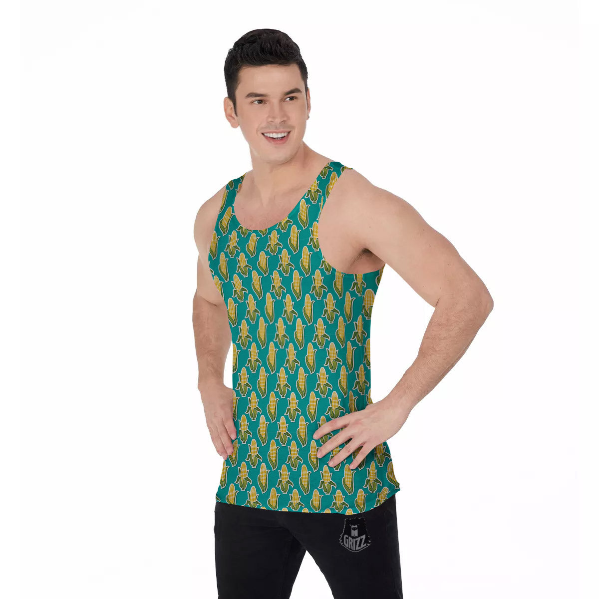 Corncob Print Pattern Men's Tank Top-grizzshop