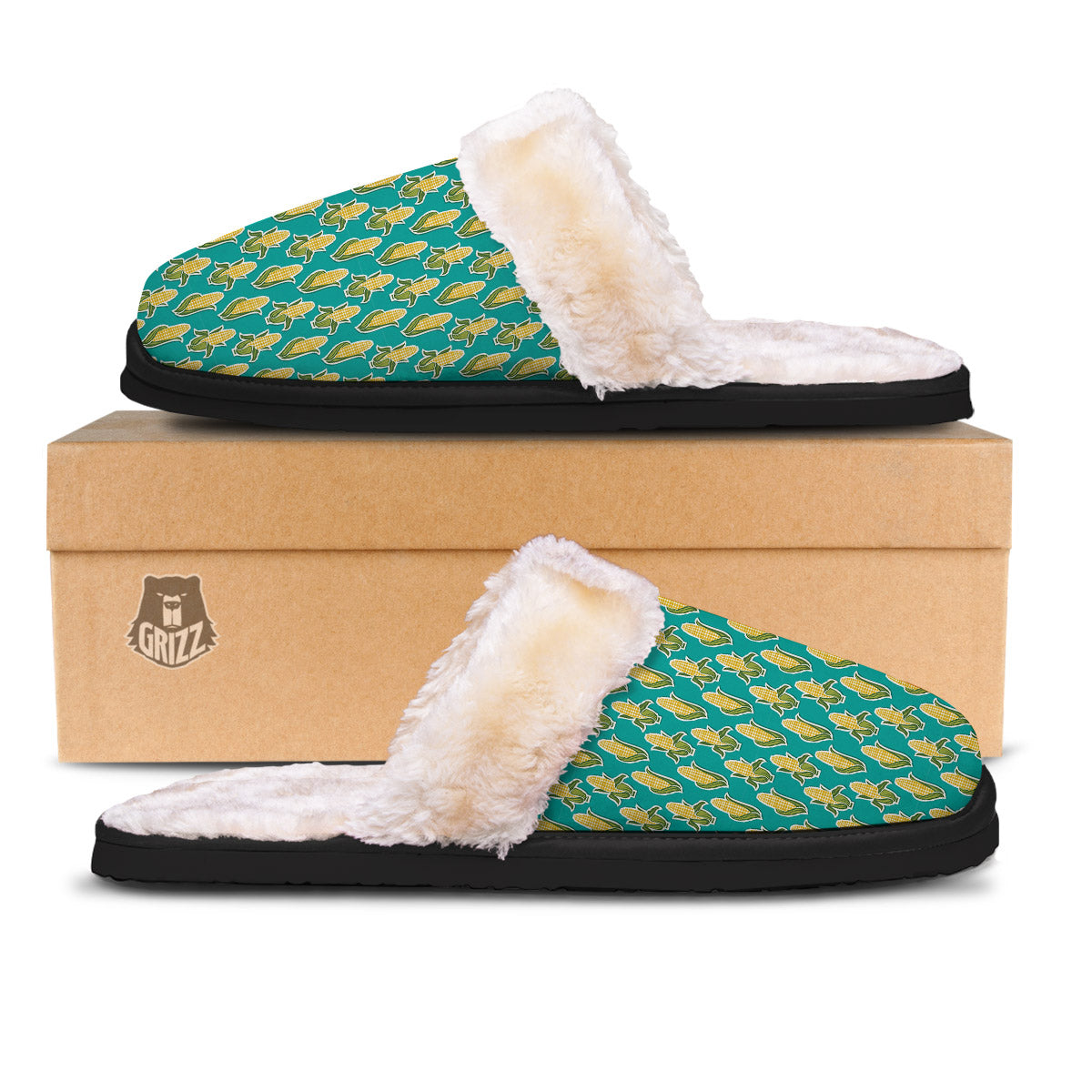 Corncob Print Pattern Slippers-grizzshop
