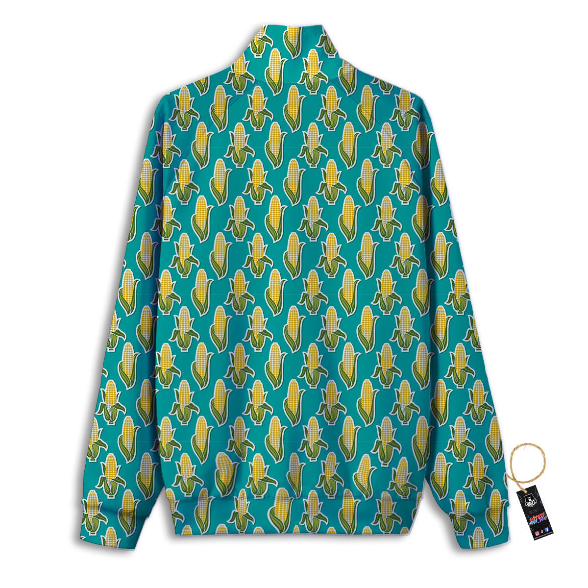 Corncob Print Pattern Track Jacket-grizzshop
