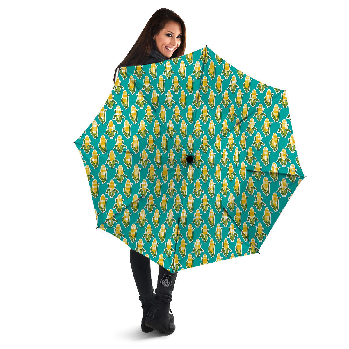 Corncob Print Pattern Umbrella-grizzshop