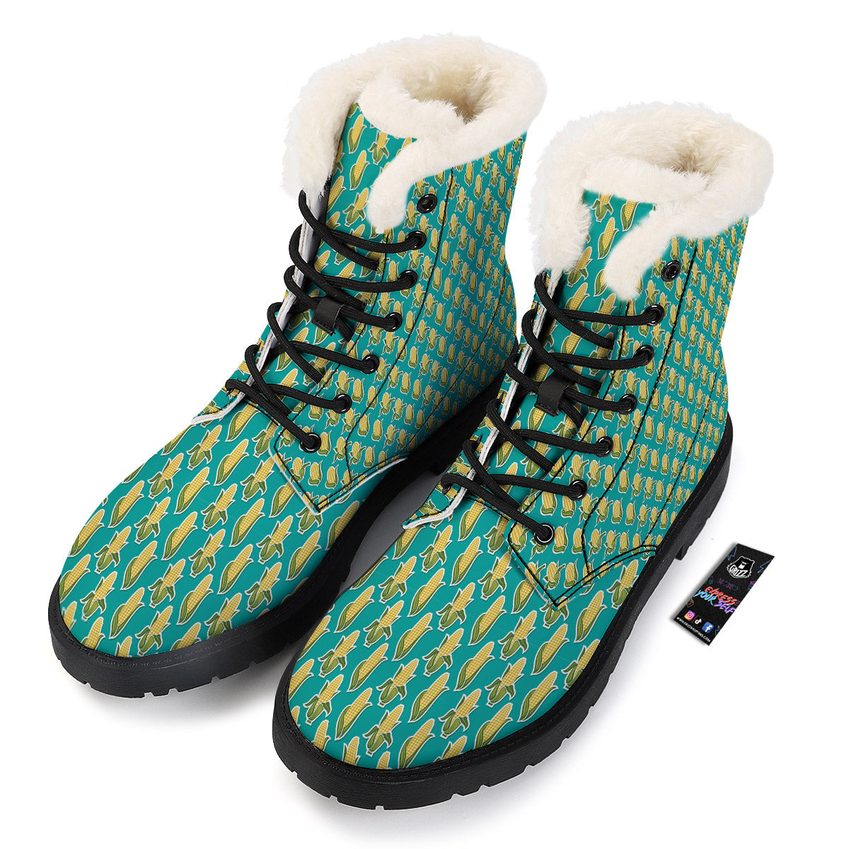 Corncob Print Pattern Winter Boots-grizzshop
