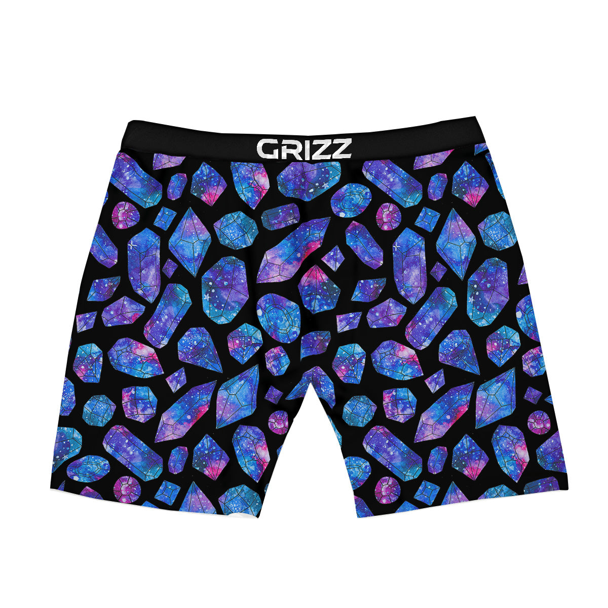 Cosmic Galaxy Space Blue Crystal Print Boxer Briefs-grizzshop