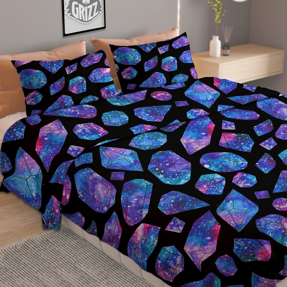 Dot Mandala Green White Print Duvet Cover Bedding Set