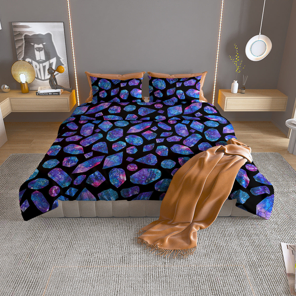 Dot Mandala Green White Print Duvet Cover Bedding Set