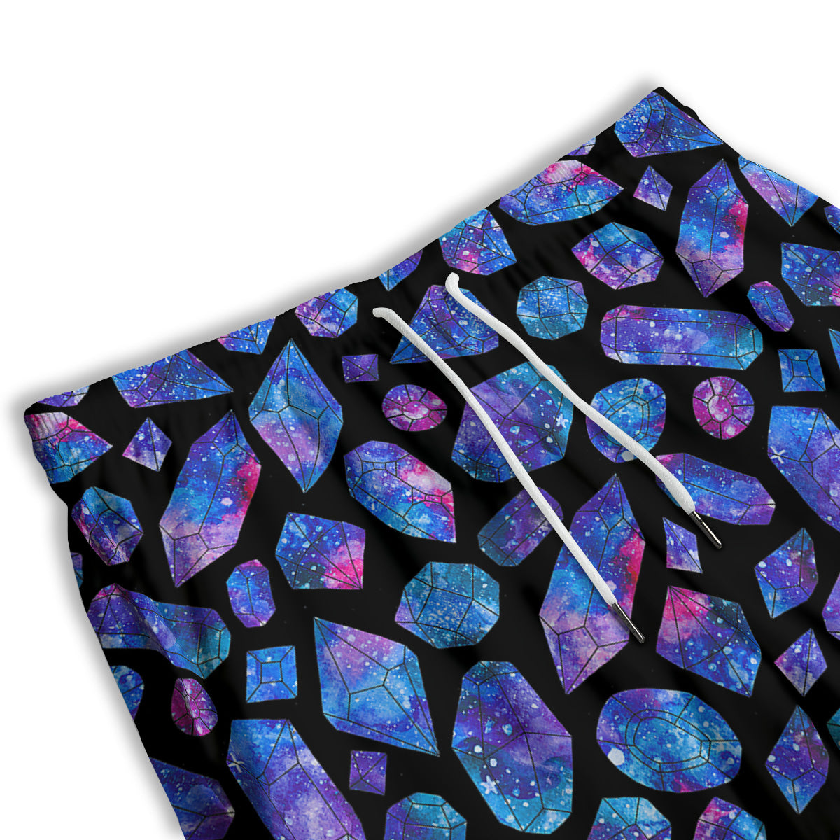 Cosmic Galaxy Space Blue Crystal Print Men's Athletic Shorts