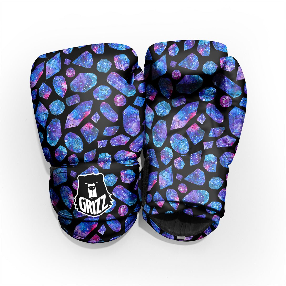 Cosmic Galaxy Space Blue Crystal Print Pro Boxing Glove