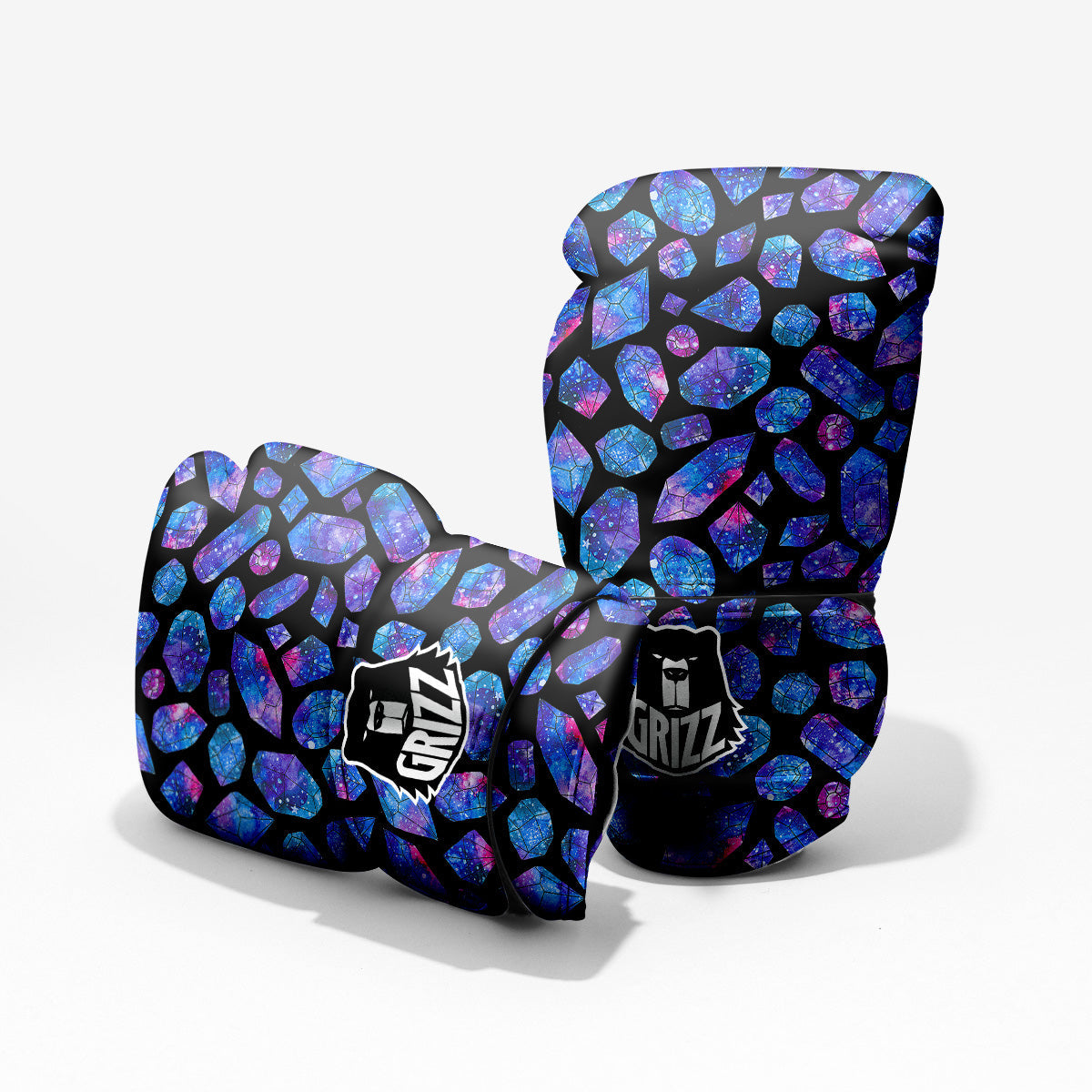 Cosmic Galaxy Space Blue Crystal Print Pro Boxing Glove