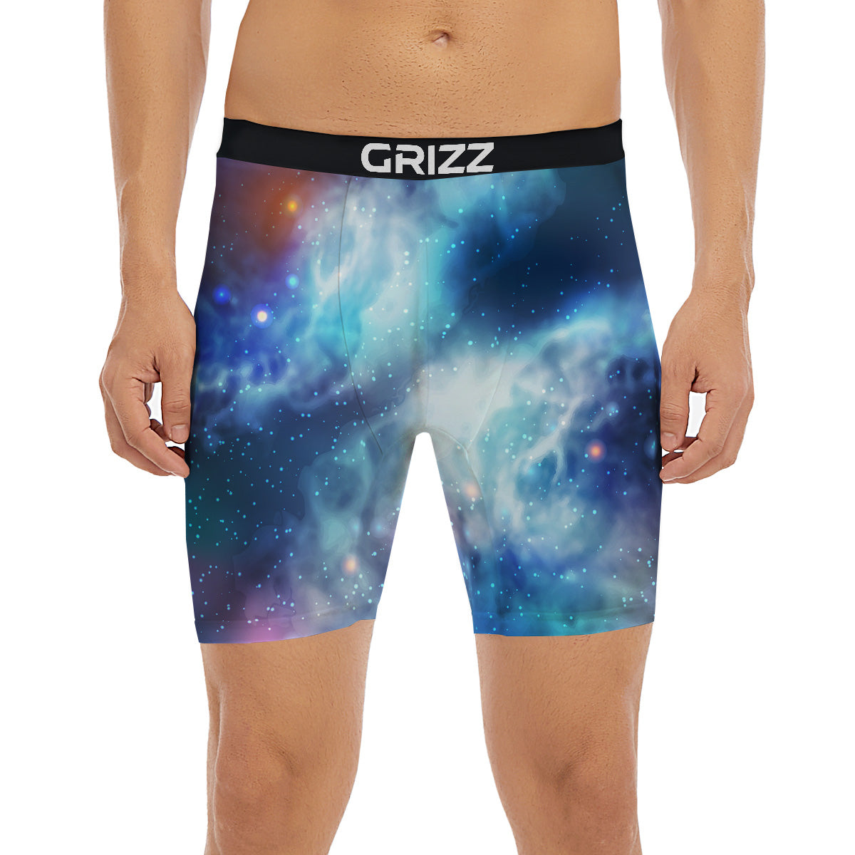 Cosmic Galaxy Space Blue Purple Print Boxer Briefs-grizzshop