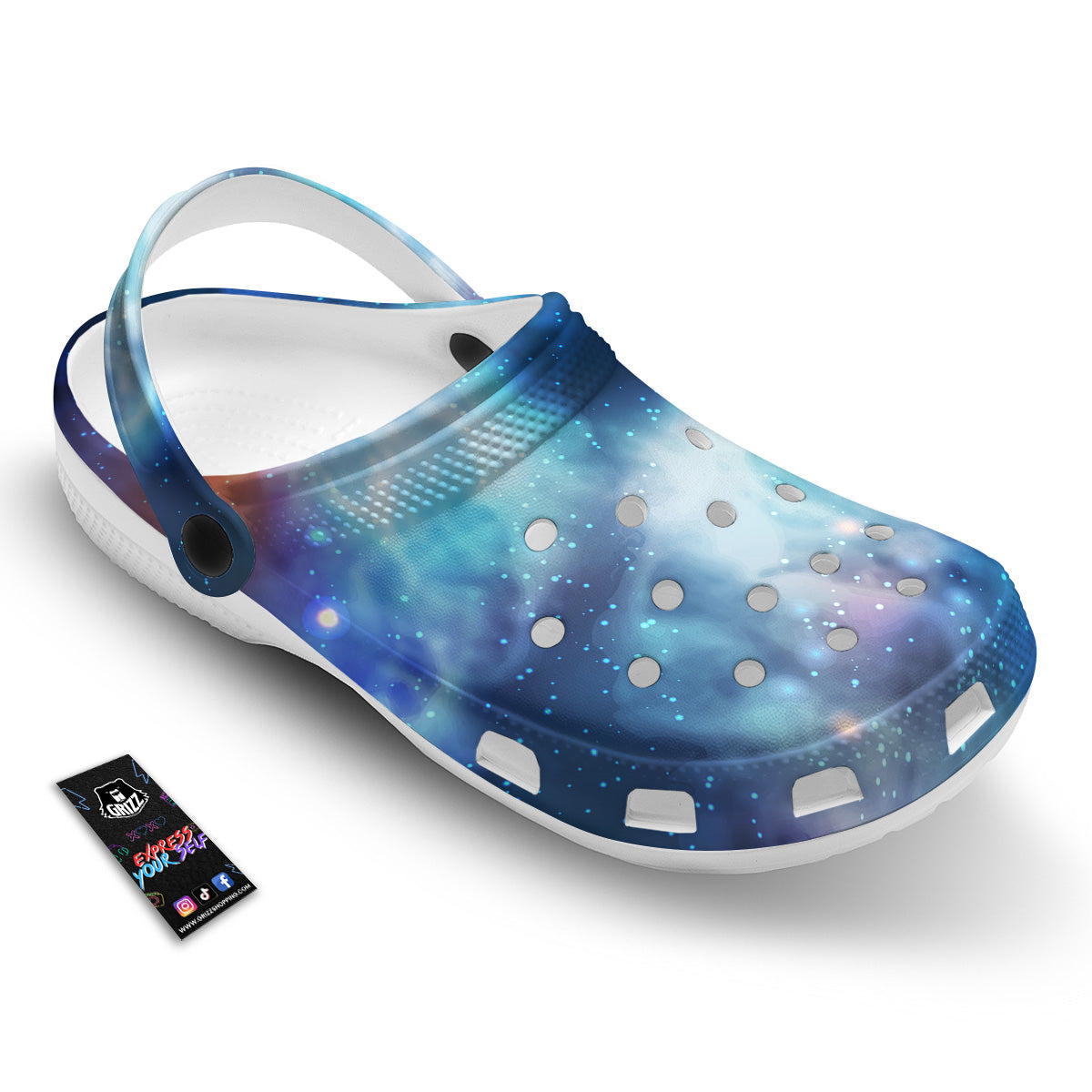 Cosmic Galaxy Space Blue Purple Print Clog-grizzshop