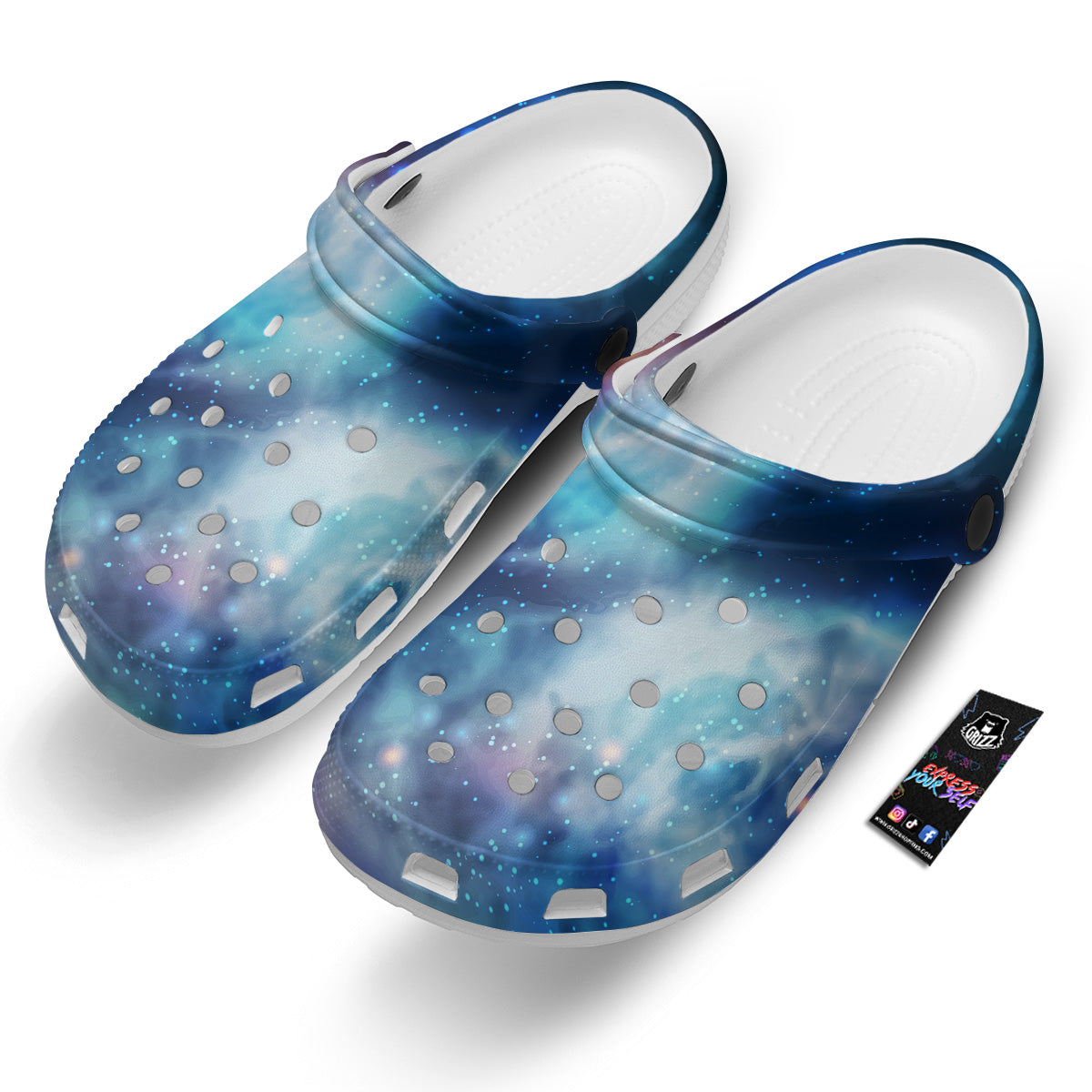 Cosmic Galaxy Space Blue Purple Print Clog-grizzshop