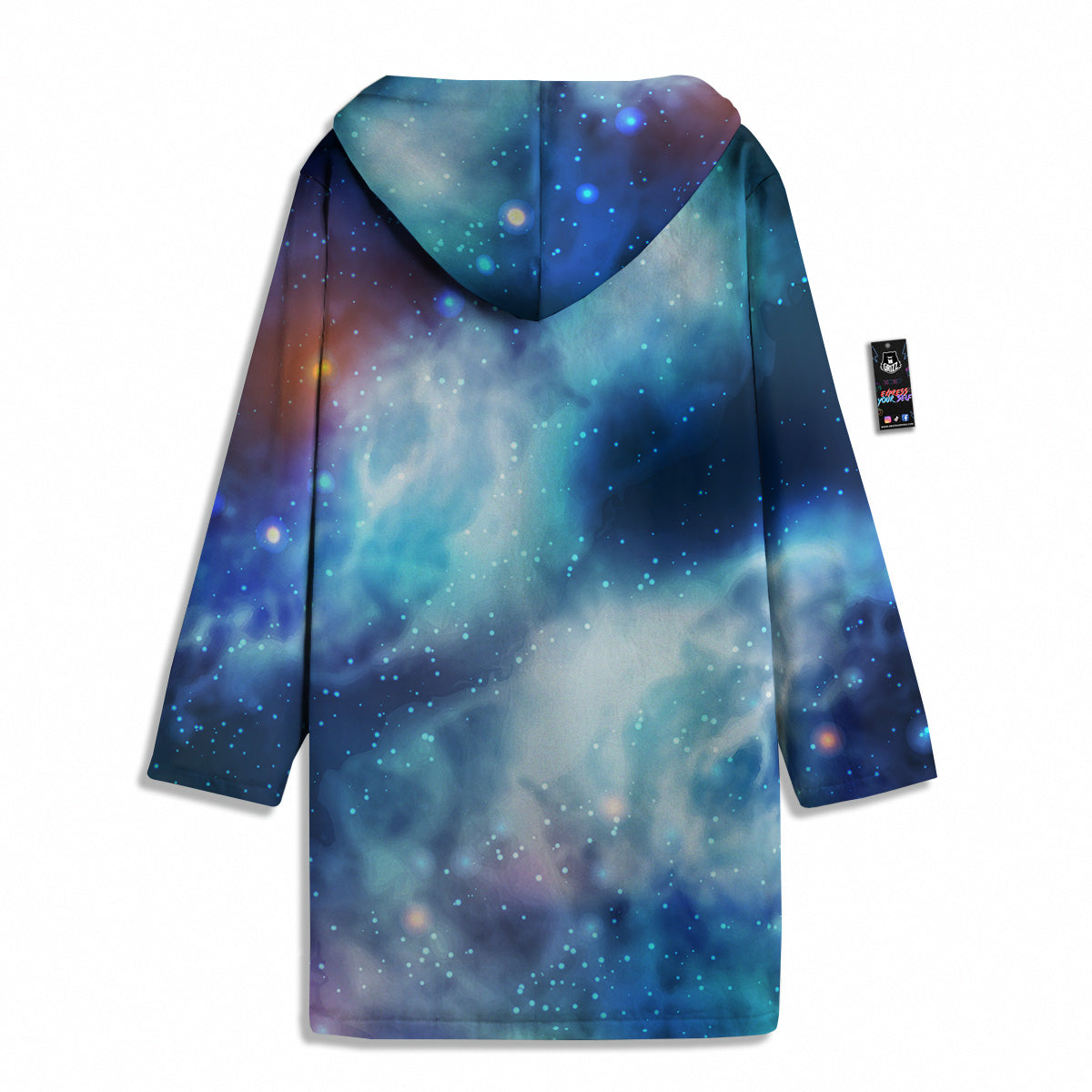 Cosmic Galaxy Space Blue Purple Print Men's Windbreaker Jacket-grizzshop