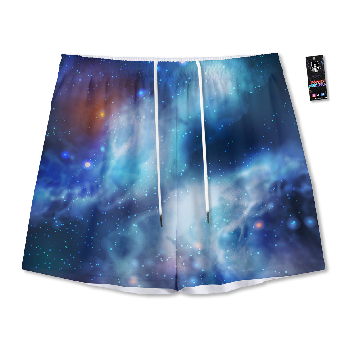 Double Pink Tie Dye Print Mesh Shorts