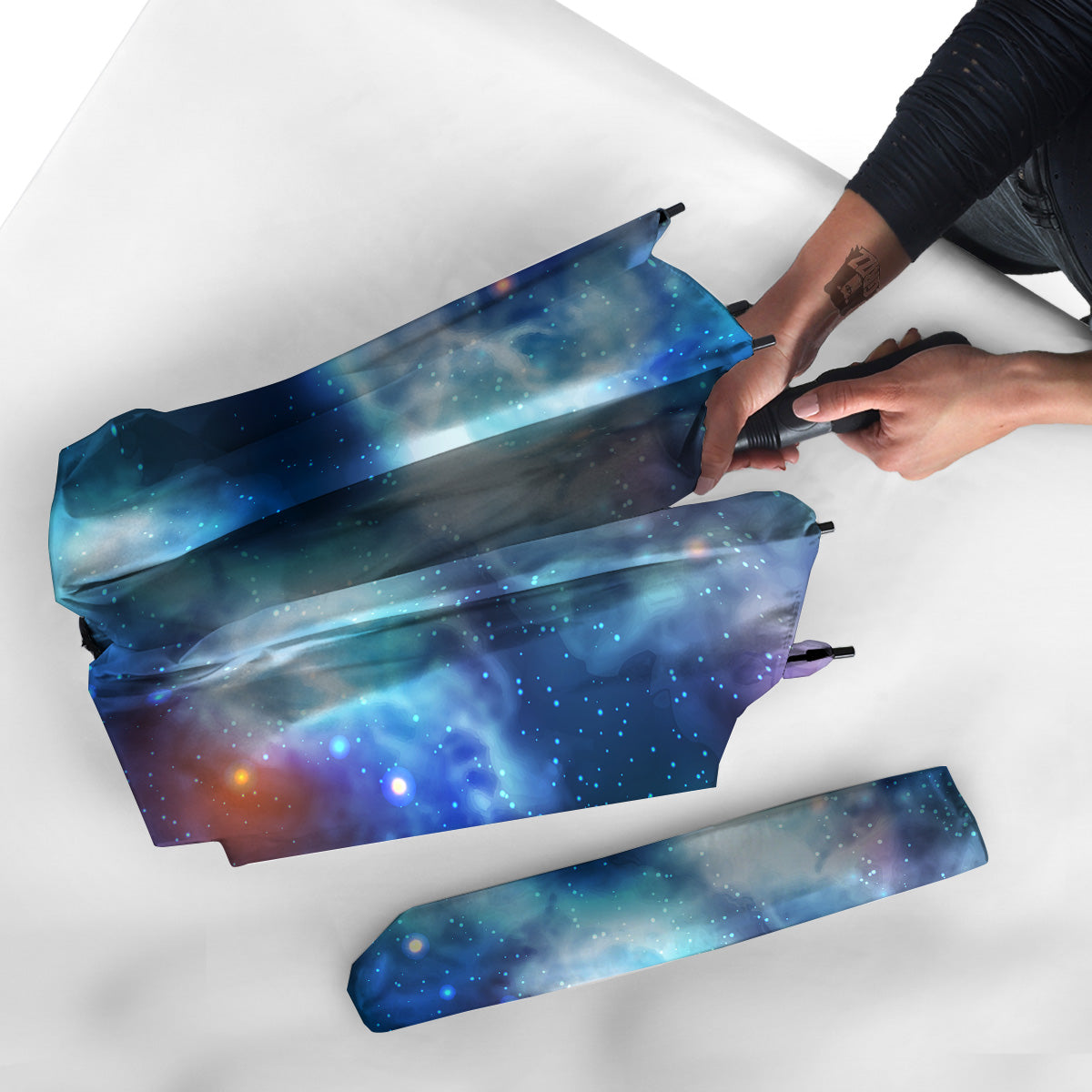 Cosmic Galaxy Space Blue Purple Print Umbrella-grizzshop