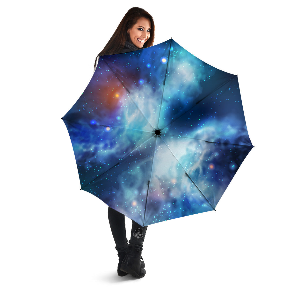 Cosmic Galaxy Space Blue Purple Print Umbrella-grizzshop