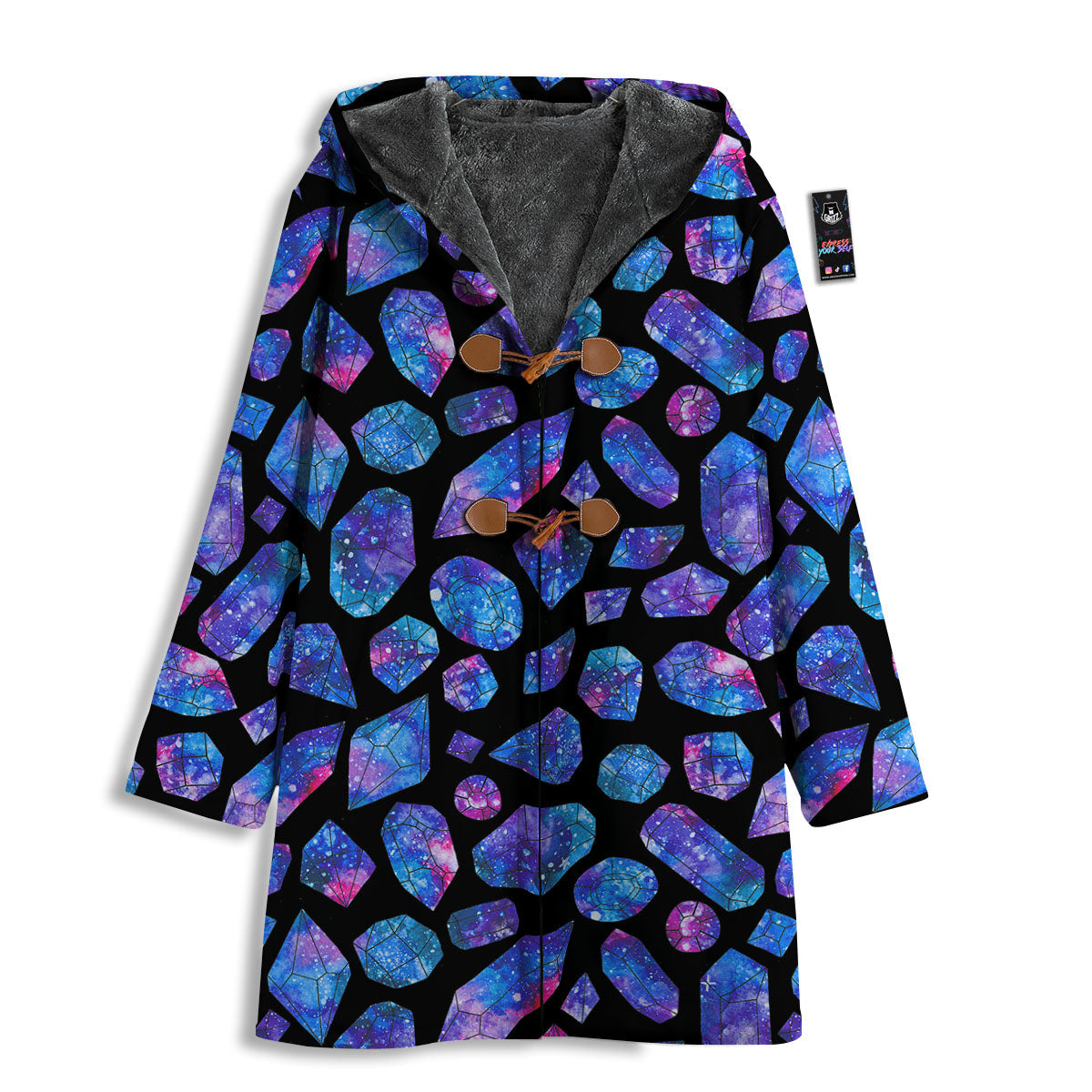 Cosmic Galaxy Space Purple Crystal Print Men's Windbreaker Jacket-grizzshop