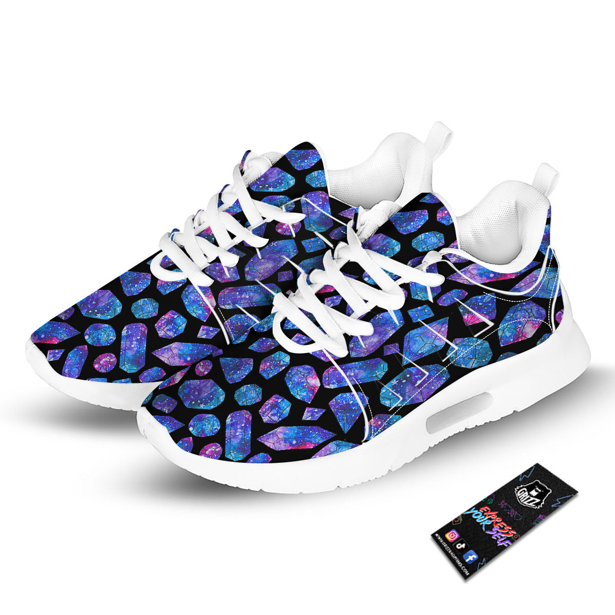 Cosmic Galaxy Space Purple Crystal Print Tennis Shoes-grizzshop