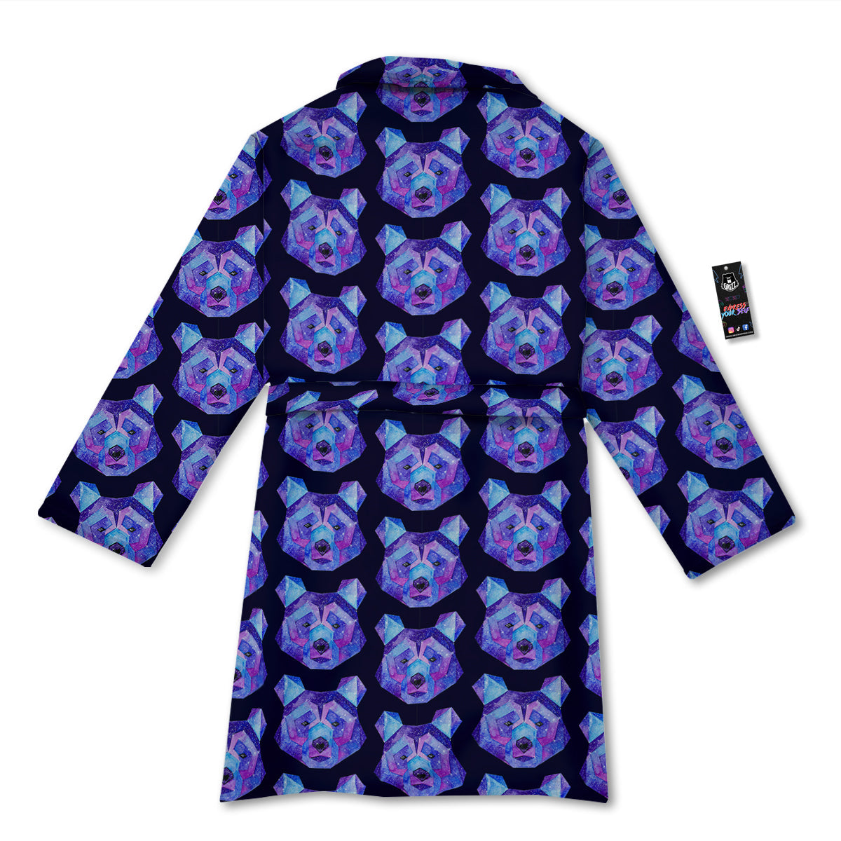 Cosmic Polygonal Bear Print Pattern Bathrobe-grizzshop